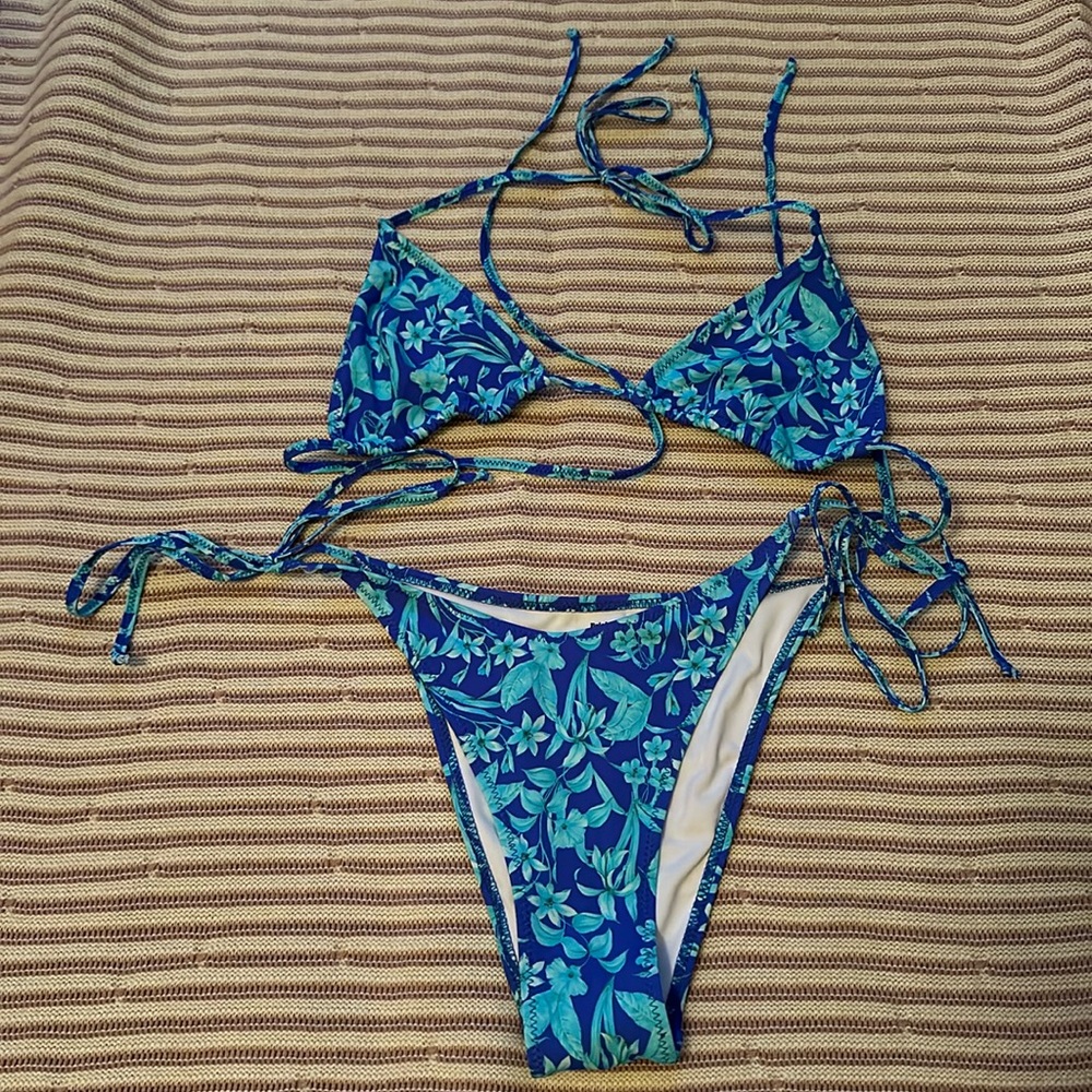 Bright Swimwear Blue Floral Swim Suit!